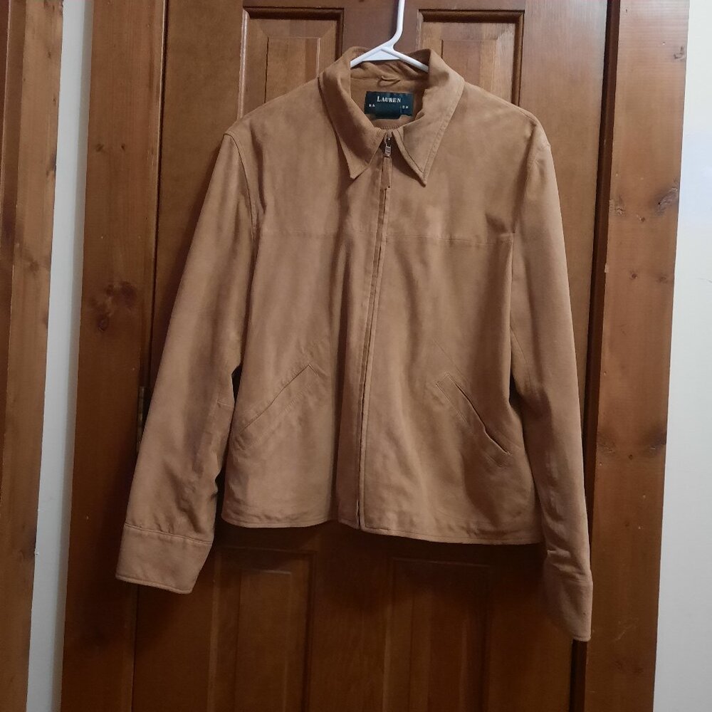 Super Soft Lightweight Authentic Suede Jacket Ralph Lauren Size 16